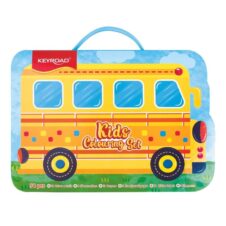 Set de colorat Keyroad, cu creioane, carioci, creioane cerate și coli