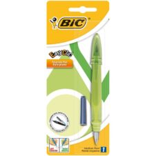 Stilou Bic EasyClic, vârf M, alimentare rezerve, grip cauciucat, blister (+1 rezervă), diverse culori