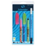 Set Stilou + Roller + Corector Schneider Zippi, peniță iridium M, alimentare rezerve, blister (+2 rezerve)