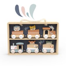Trenulet cu animale in cutie lemn, Speedy Monkey